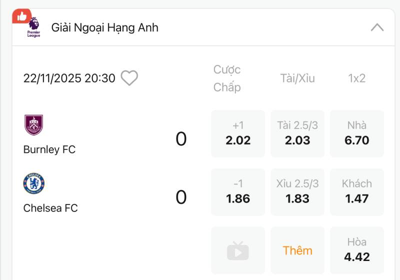 Hiểu đúng các loại kèo trong Ngoại Hạng Anh